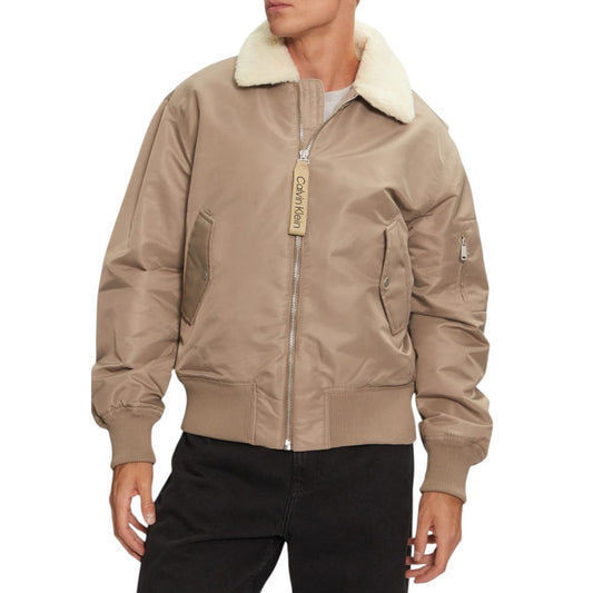Calvin Klein Jeans Beige Recycled Polyamide Jackets & Coat