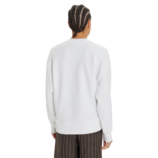 Calvin Klein Jeans White Recycled Cotton Sweatshirt