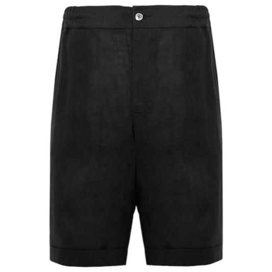 Alpha Studio Black Linen Short $256.00 Alpha Studio Luzworld