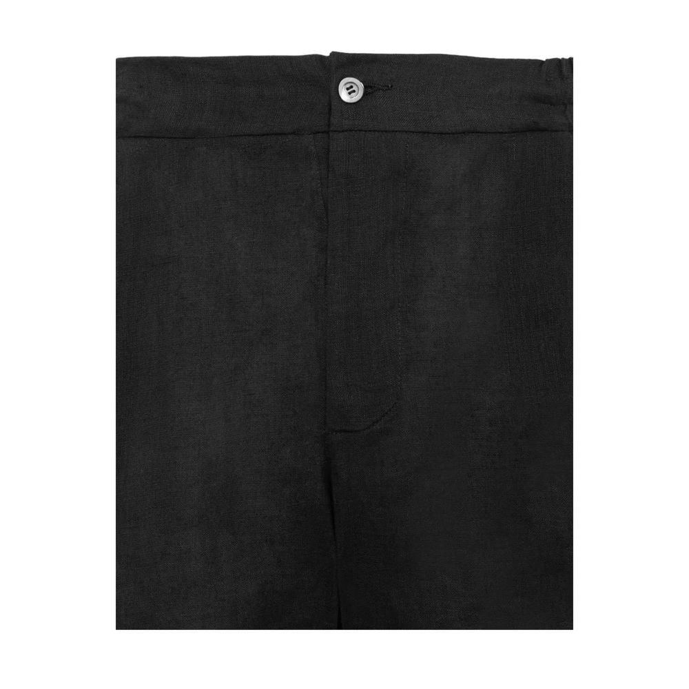 Alpha Studio Black Linen Short $256.00 Alpha Studio Luzworld