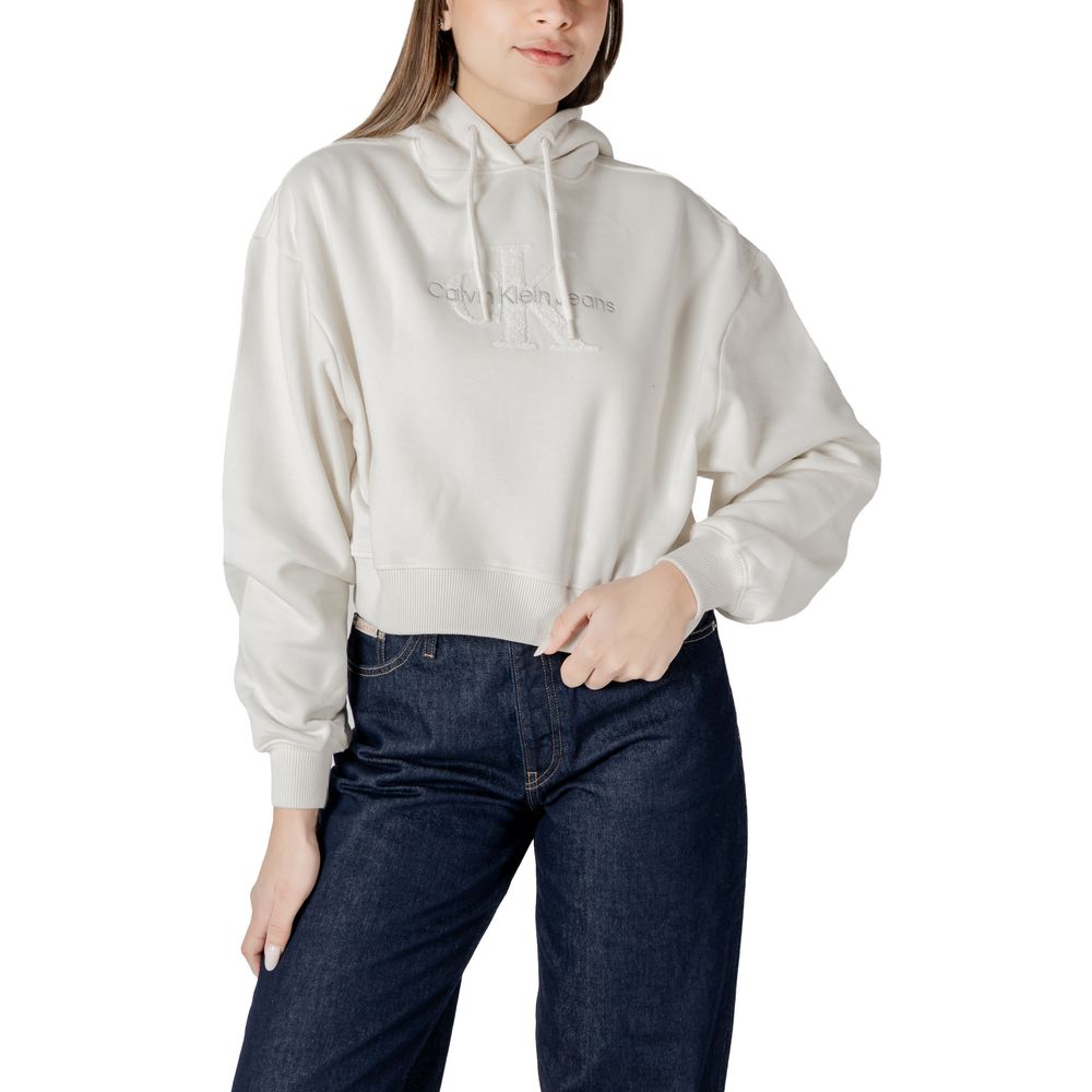 Calvin Klein Jeans Cream Cotton Hoody