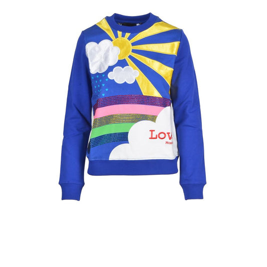 Love Moschino Blue Cotton Sweater $468.00 Love Moschino Luzworld