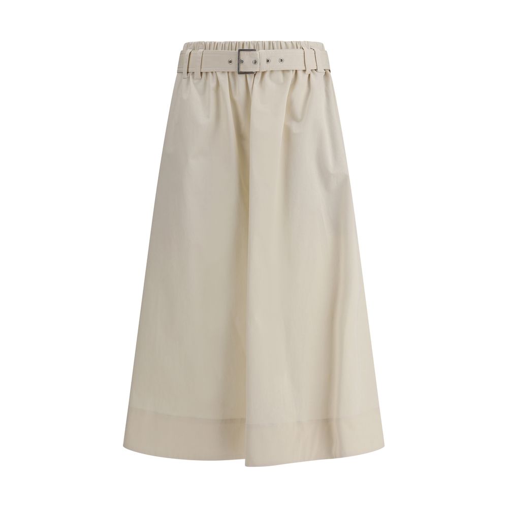Brunello Cucinelli Cream Wide Long Skirt $3423.00 Brunello Cucinelli Luzworld