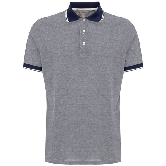 Canali Blue Cotton Polo Shirt $832.00 Canali Luzworld