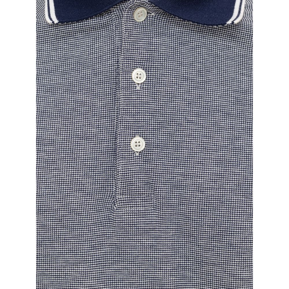 Canali Blue Cotton Polo Shirt $832.00 Canali Luzworld