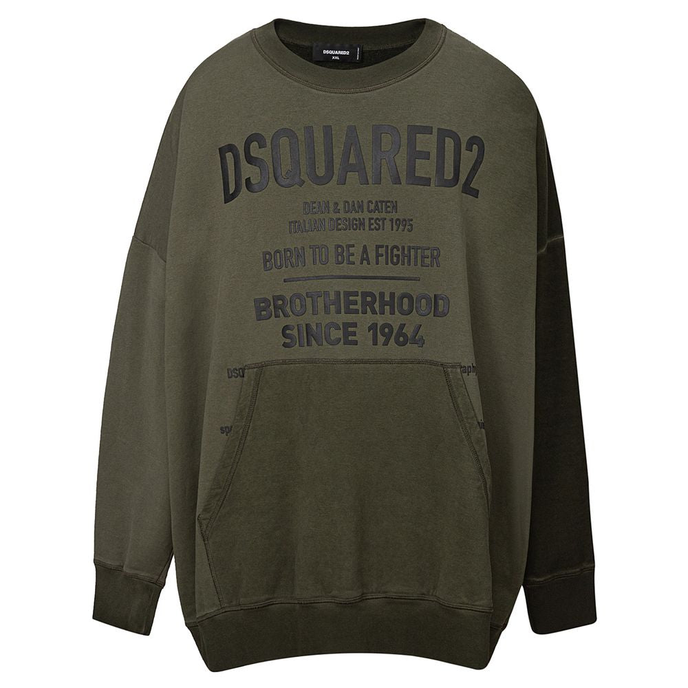 Dsquared² Green Cotton Hoody $888.00 Dsquared² Luzworld