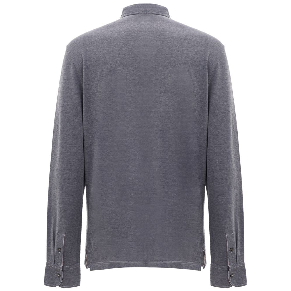 Corneliani Blue Cotton Polo Shirt $646.00 Corneliani Luzworld