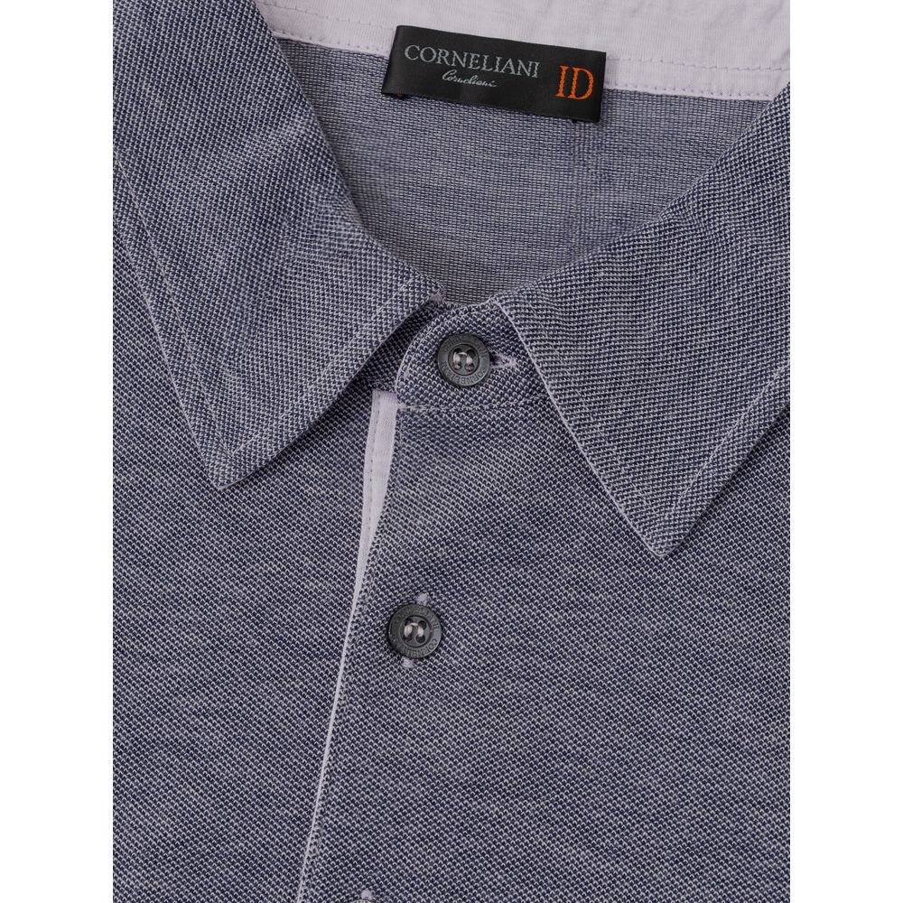 Corneliani Blue Cotton Polo Shirt $646.00 Corneliani Luzworld