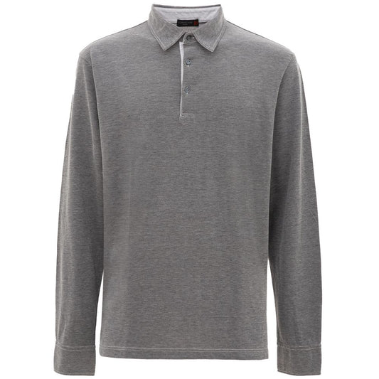 Corneliani Gray Cotton Polo Shirt $627.00 Corneliani Luzworld
