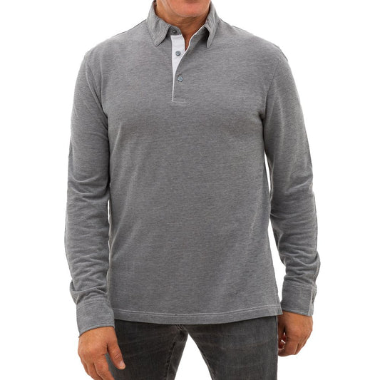Corneliani Gray Cotton Polo Shirt $627.00 Corneliani Luzworld