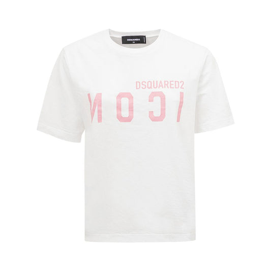 Dsquared² Elegant Cotton White Tee for Stylish Women $638.00 Dsquared² Luzworld