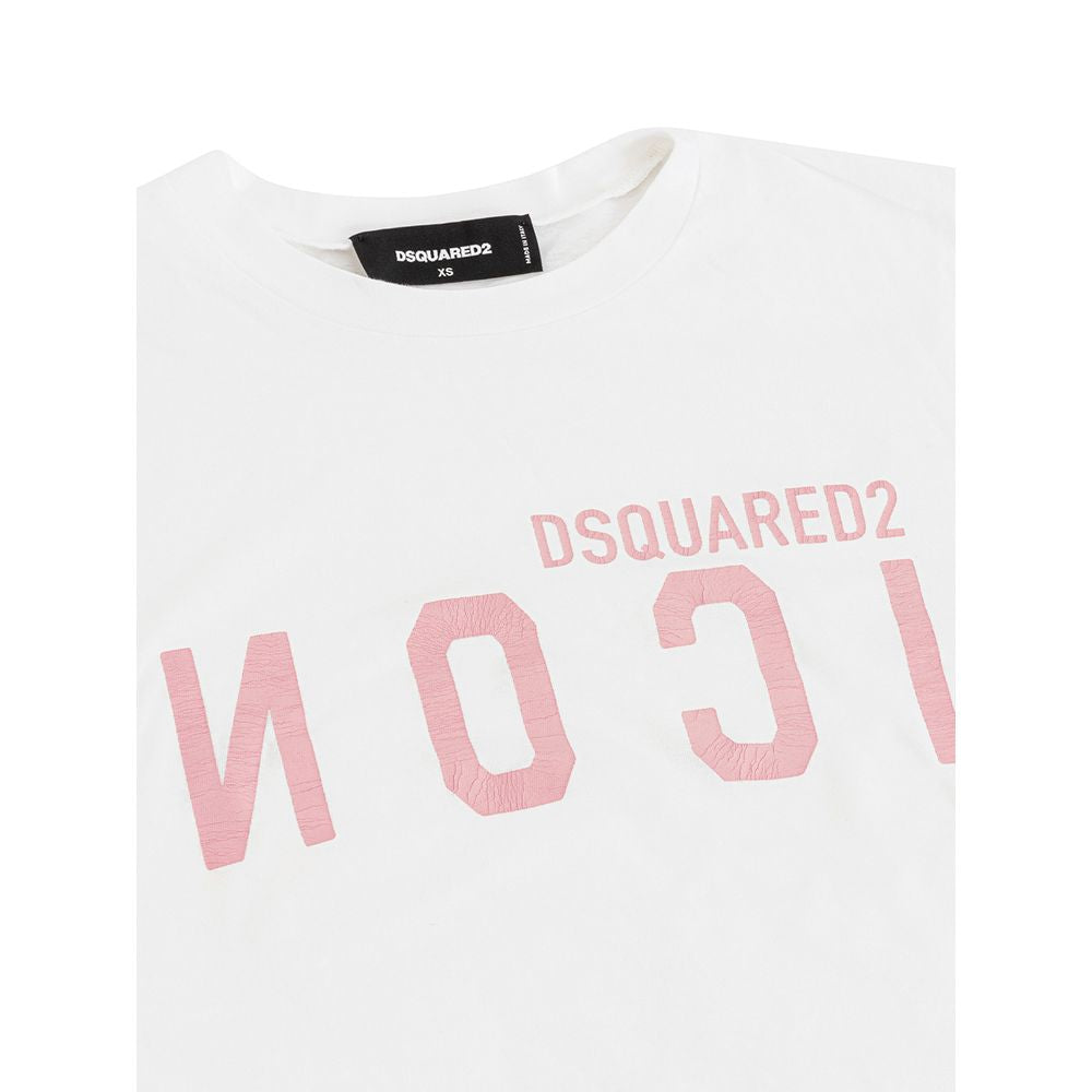Dsquared² Elegant Cotton White Tee for Stylish Women $638.00 Dsquared² Luzworld