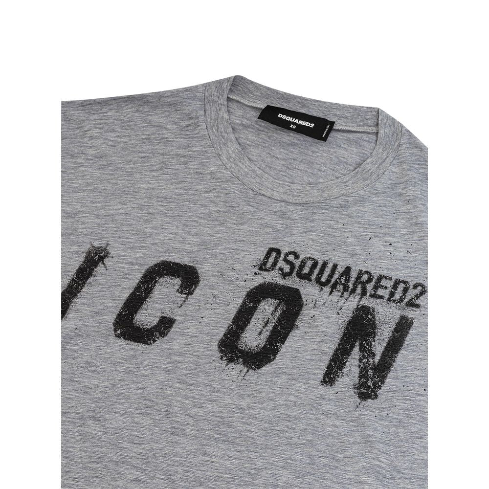 Dsquared² Sleek Gray Cotton Tee for Stylish Men $756.00 Dsquared² Luzworld
