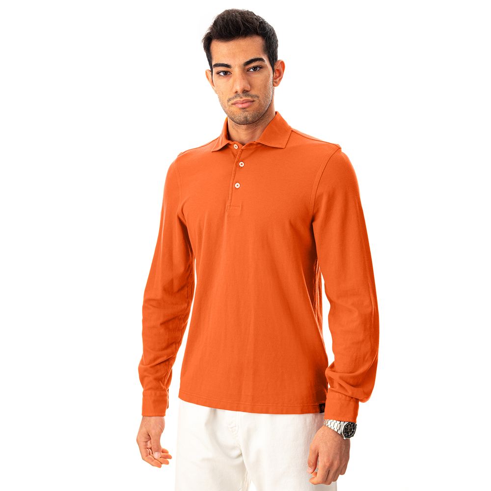 Gran Sasso Elegant Orange Cotton Polo for Men $266.00 Gran Sasso Luzworld