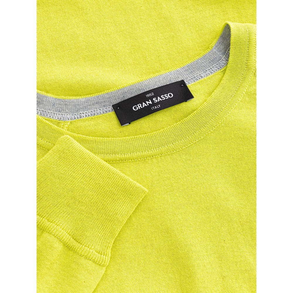 Gran Sasso Sunny Yellow Italian Cotton Sweater $333.00 Gran Sasso Luzworld