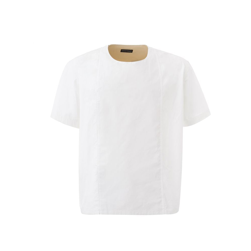 Emporio Armani White Cotton T-Shirt $635.00 Emporio Armani Luzworld
