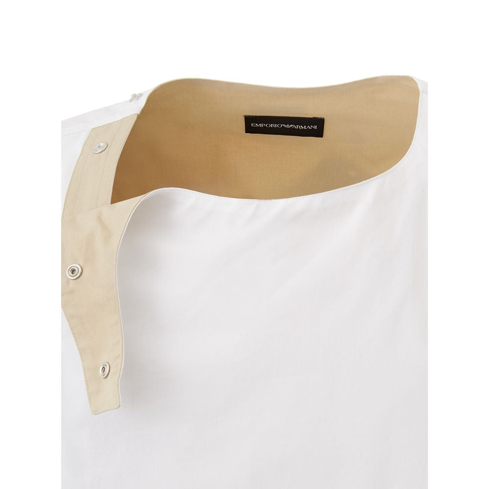 Emporio Armani White Cotton T-Shirt $635.00 Emporio Armani Luzworld