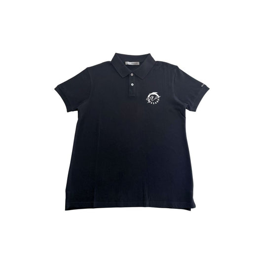 Trussardi Beachwear Black Cotton Men Polo Shirt $151.00 Trussardi Beachwear Luzworld