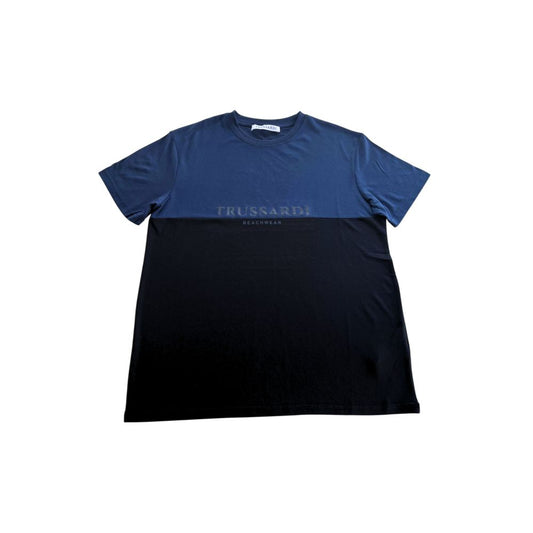 Trussardi Beachwear Blue Cotton Men T-Shirt $135.00 Trussardi Beachwear Luzworld