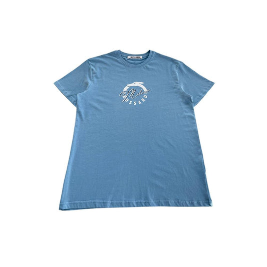 Trussardi Beachwear Light Blue Cotton Men T-Shirt $137.00 Trussardi Beachwear Luzworld