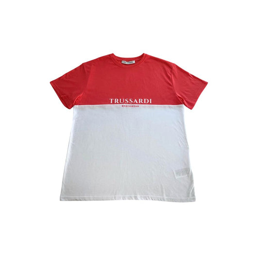 Trussardi Beachwear White Cotton Men T-Shirt $135.00 Trussardi Beachwear Luzworld