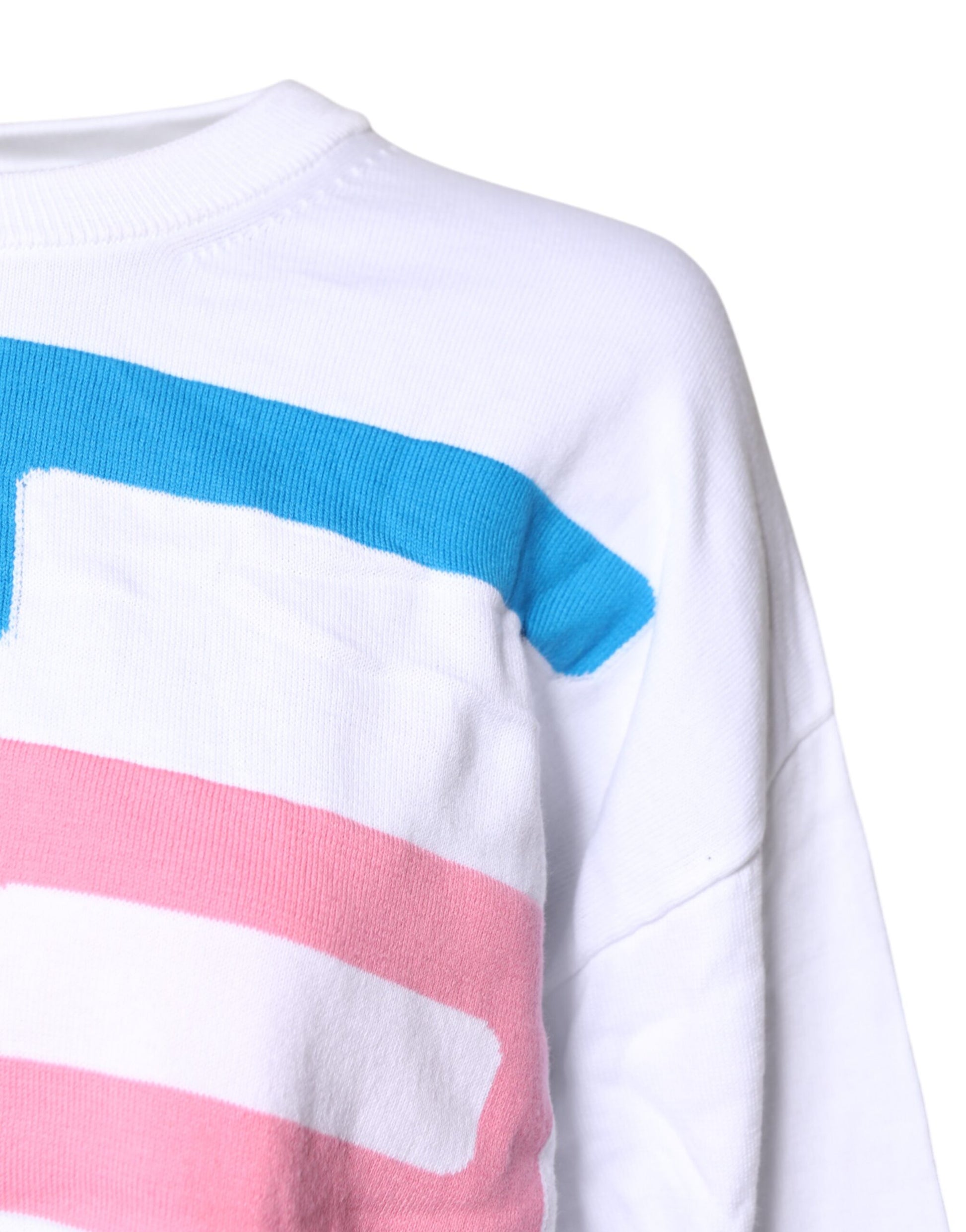 Love Moschino White Graphic Print Cotton Long Sleeves T-shirt $520.00 Love Moschino Luzworld