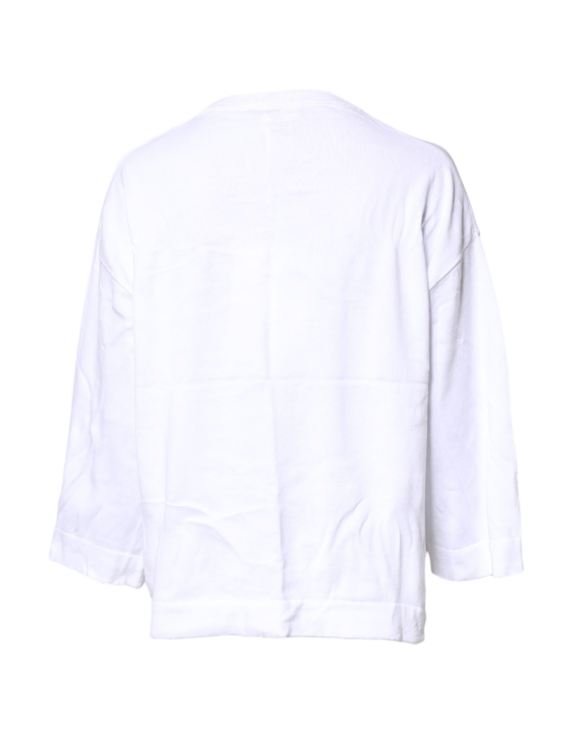Love Moschino White Graphic Print Cotton Long Sleeves T-shirt $520.00 Love Moschino Luzworld