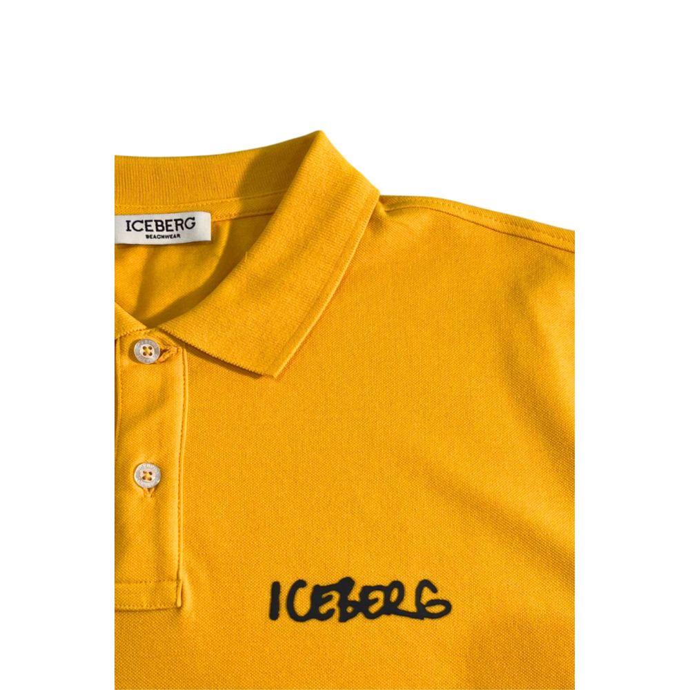 Iceberg Yellow Cotton Men Polo Shirt $162.00 Iceberg Luzworld