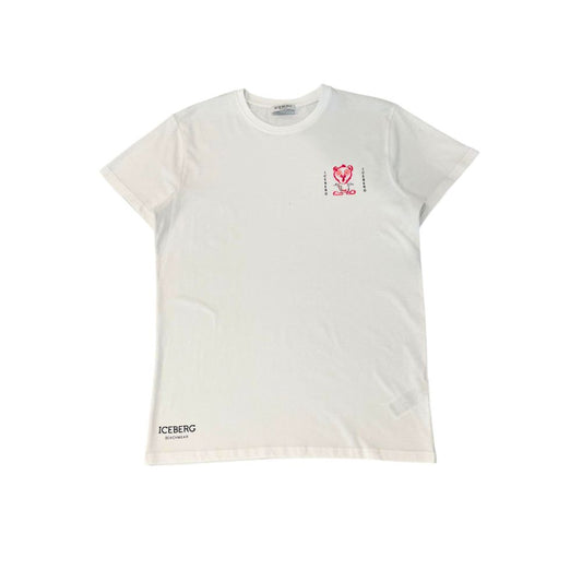 Iceberg White Cotton Men T-Shirt $144.00 Iceberg Luzworld