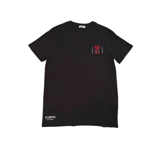 Iceberg Black Cotton Men T-Shirt $144.00 Iceberg Luzworld