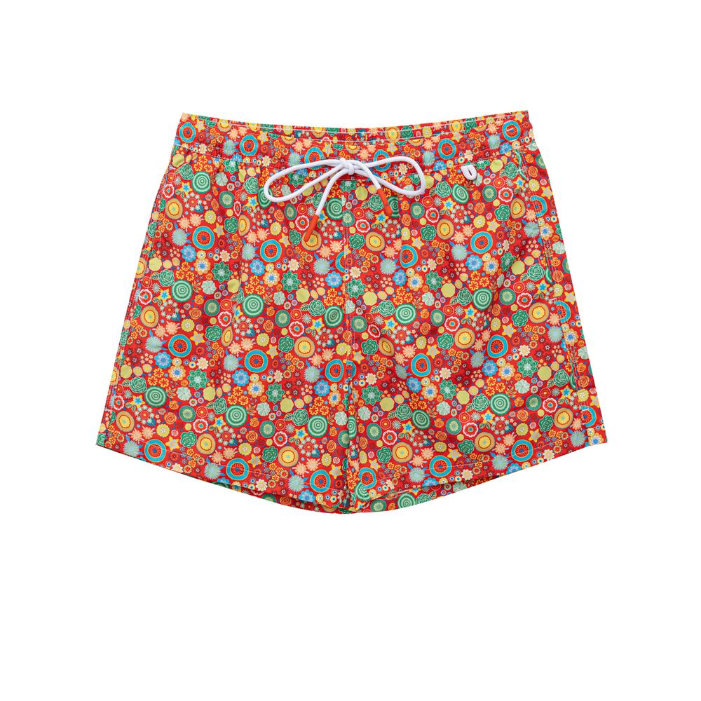 Isaia Red Polyester Swim Short $627.00 Isaia Luzworld