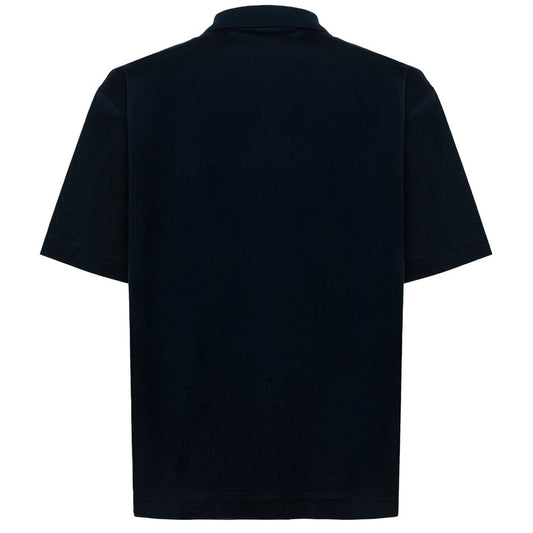 Alpha Studio Blue Cotton Polo Shirt $250.00 Alpha Studio Luzworld