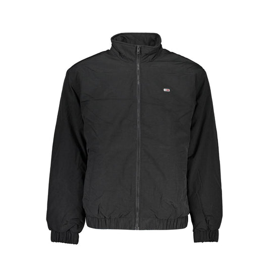 Black jacket with a brand logo on a white background