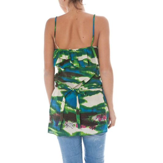 John Galliano Green Cotton Women Top $531.00 John Galliano Luzworld