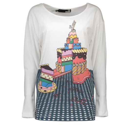 Love Moschino White Cotton Women T-Shirt $516.00 Love Moschino Luzworld