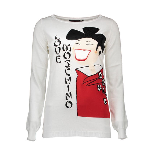 Love Moschino White Other Fibres Women Sweater $804.00 Love Moschino Luzworld