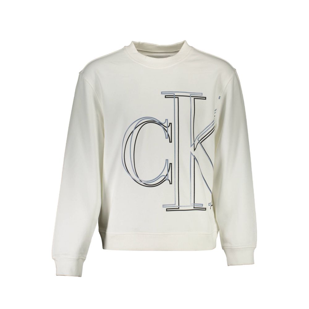 Calvin Klein White Cotton Men Sweater $223.00 Calvin Klein Luzworld