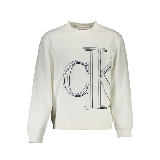 Calvin Klein White Cotton Men Sweater $223.00 Calvin Klein Luzworld