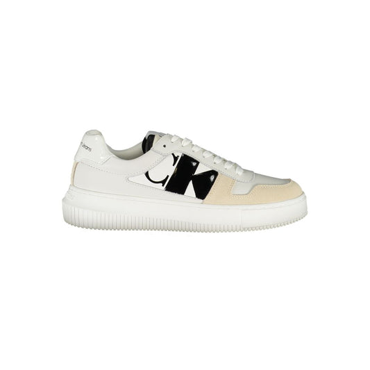 Calvin Klein Elegant White Lace-Up Sneakers with Contrast Detail $290.00 Calvin Klein Luzworld