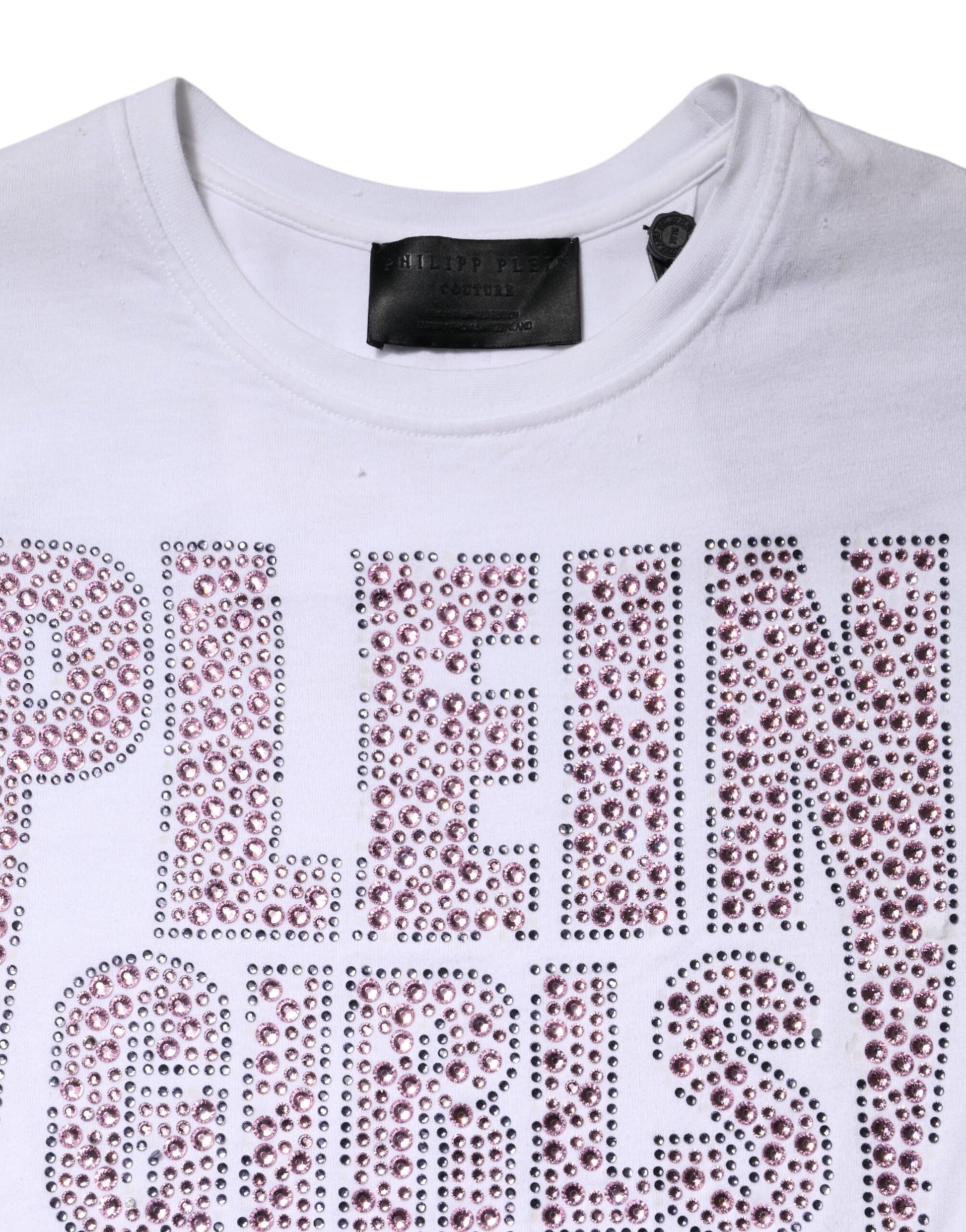 Philipp Plein White Embellished CrewNeck Short Sleeve T-shirt $1741.00 Philipp Plein Luzworld