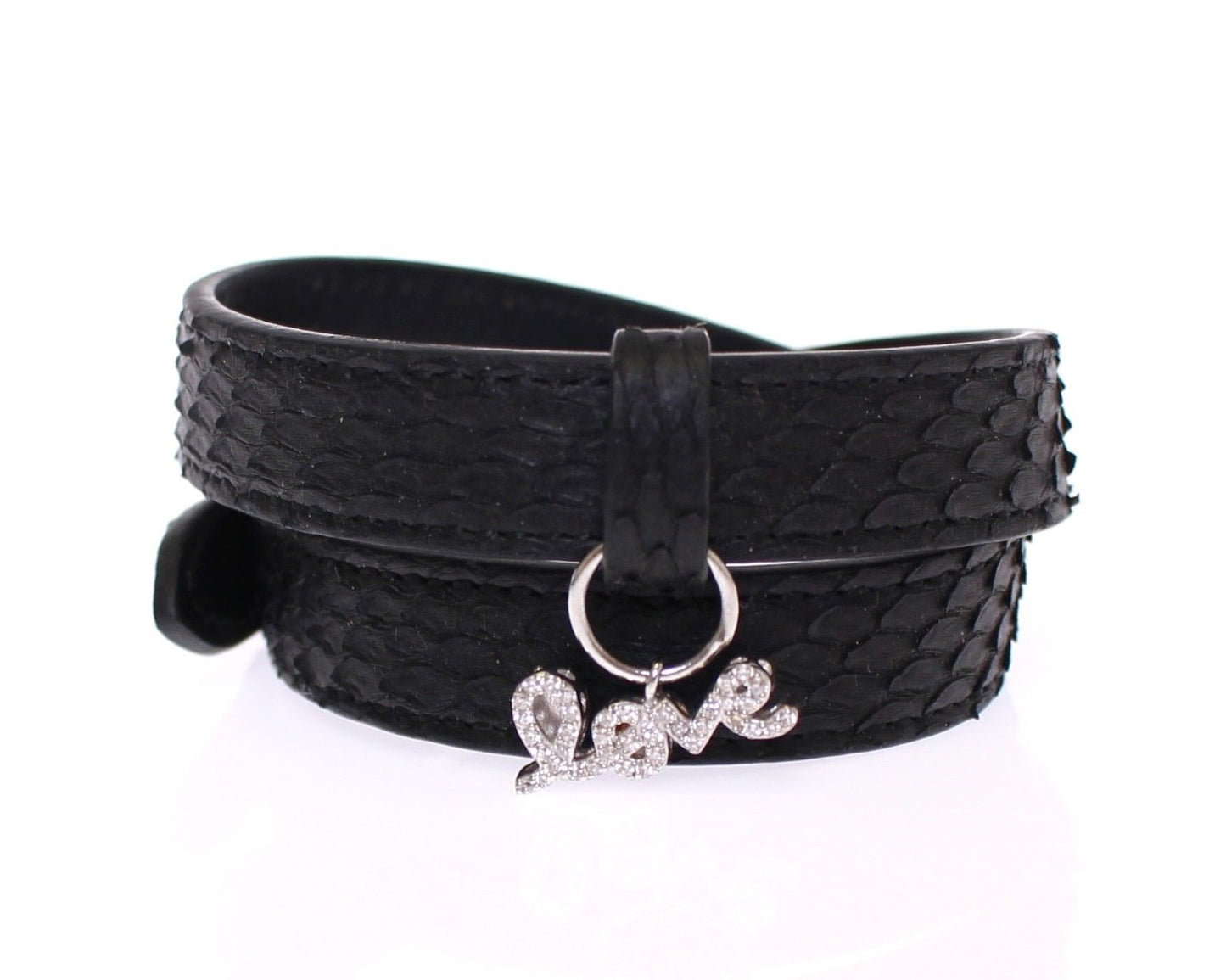 Nialaya Snakeskin CZ LOVE 925 Silver Bracelet $685.00 Nialaya Luzworld