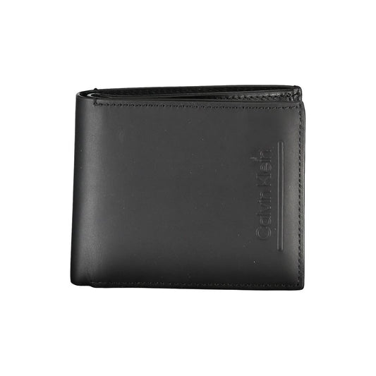 Calvin Klein Black Leather RFID Wallet with Coin Purse $200.00 Calvin Klein Luzworld