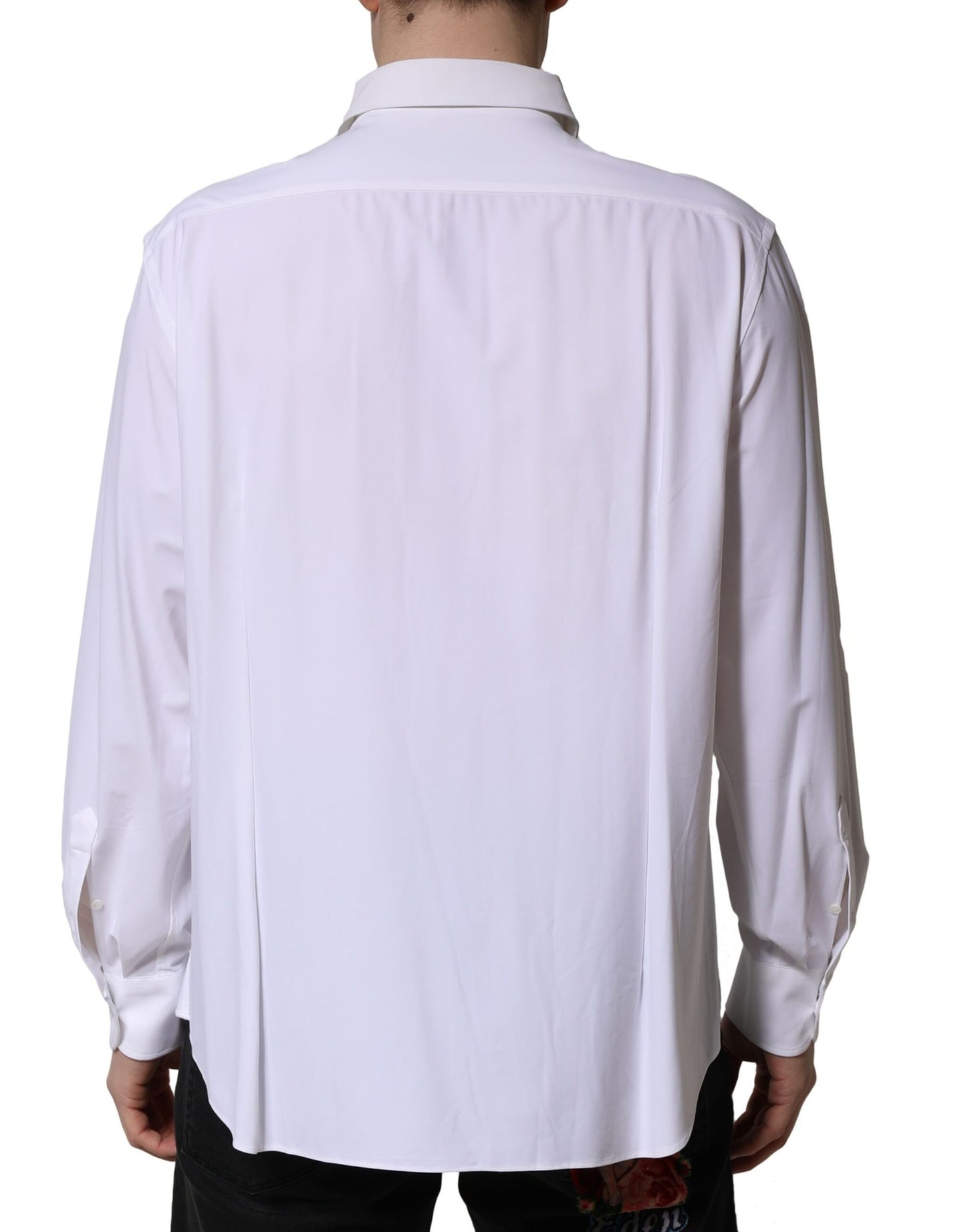 Corneliani White Long Sleeves Collared Dress Formal Shirt