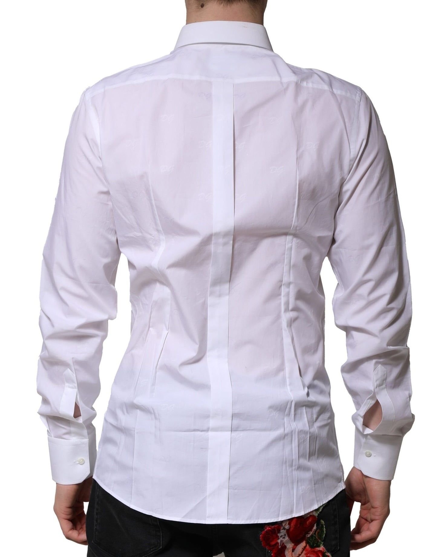 Dolce & Gabbana White GOLD Long Sleeves Dress Formal Shirt