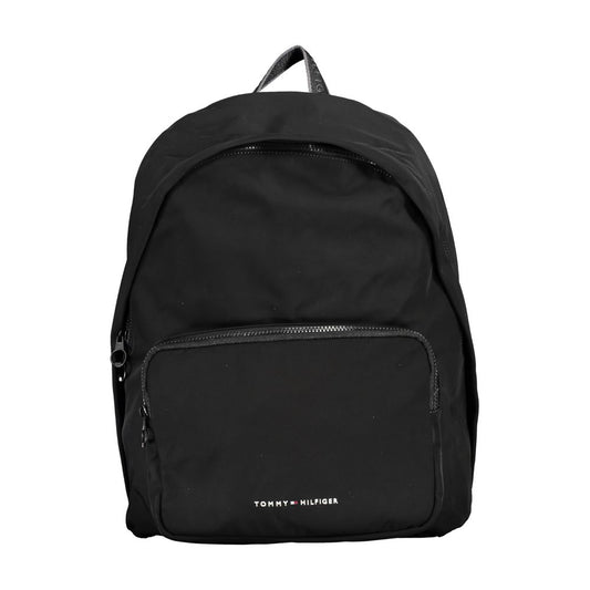 Black backpack with Tommy Hilfiger logo on a white background