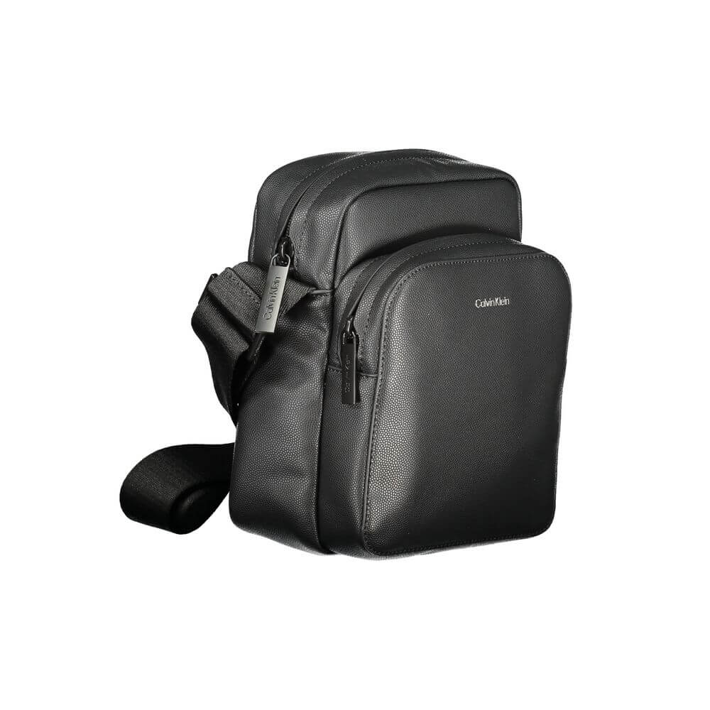 Calvin Klein Black Polyester Men Shoulder Bag $217.00 Calvin Klein Luzworld