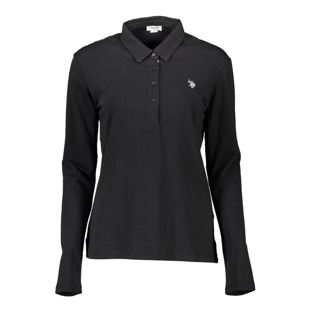 U.S. POLO ASSN. Black Cotton Women Polo Shirt