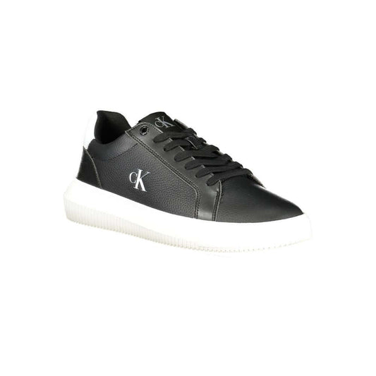 Calvin Klein Black Leather Men Sneaker $294.00 Calvin Klein Luzworld