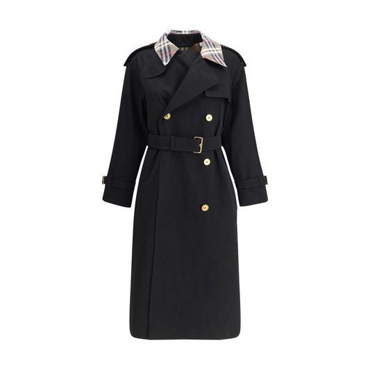 Burberry Castleford long Trench Coat with Check collar $4722.00 Burberry Luzworld