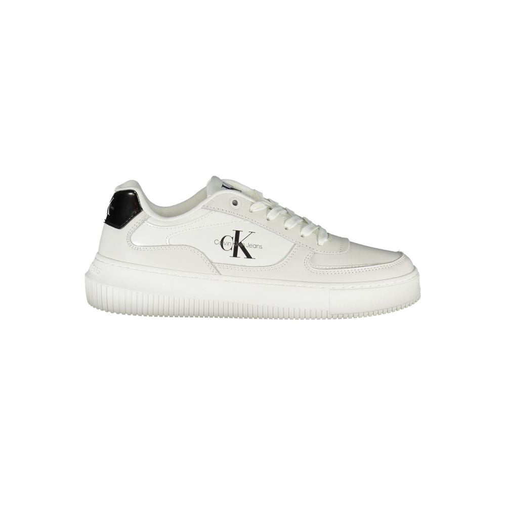Calvin Klein Sleek White Lace-Up Sneakers with Contrast Details $306.00 Calvin Klein Luzworld